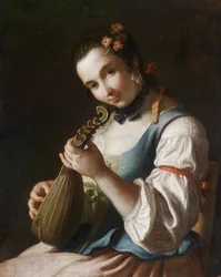 Portret damy grającej na lutni